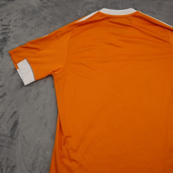 Houston Dynamo Shirt Men S Orange Adidas Print Dynamic Style Active Top Tee - Picture 13 of 15